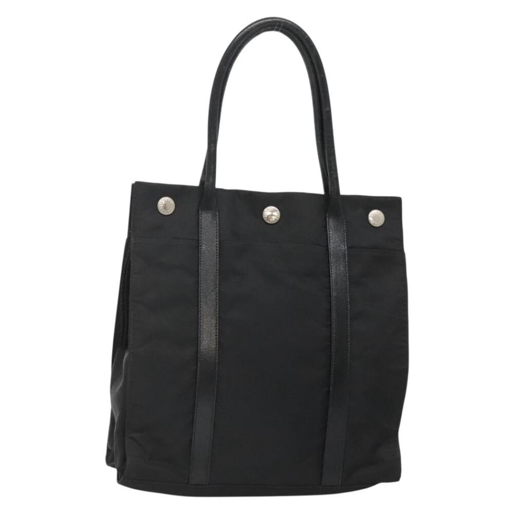 PRADA Tote Bag Nylon Black Silver
